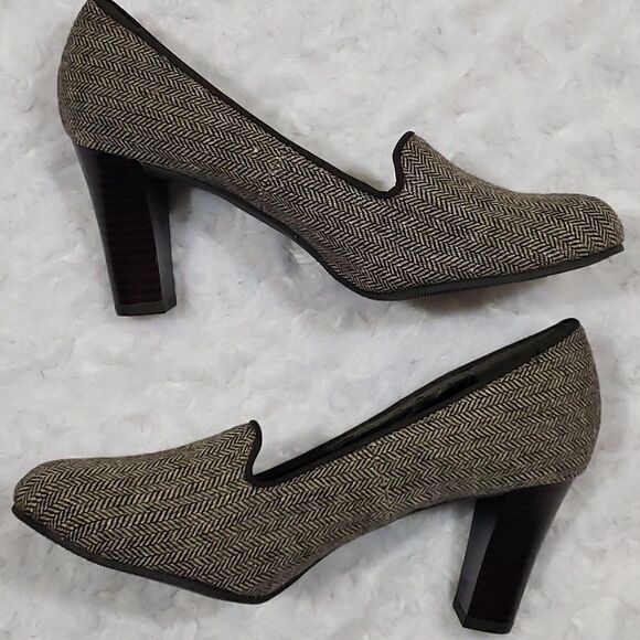 Liz Clairborne Women Vintage Pumped Heels Slip On Tweed Gray Size 7M - Picture 4 of 8